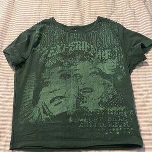 Hollister Green Fitted Graphic Print Baby Tee